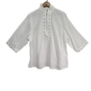 Deane and White White Linen Blouse Size 1X